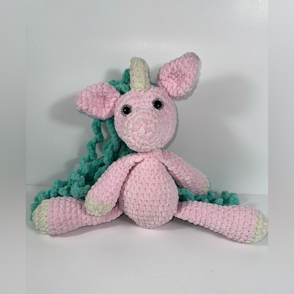 Unicorn crochet snuggler pink - Picture 2 of 7